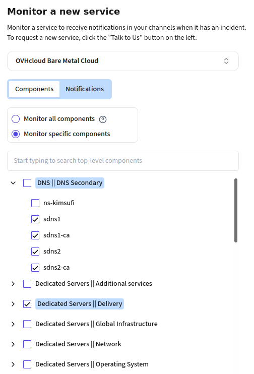 IncidentHub's per-service alert filtering