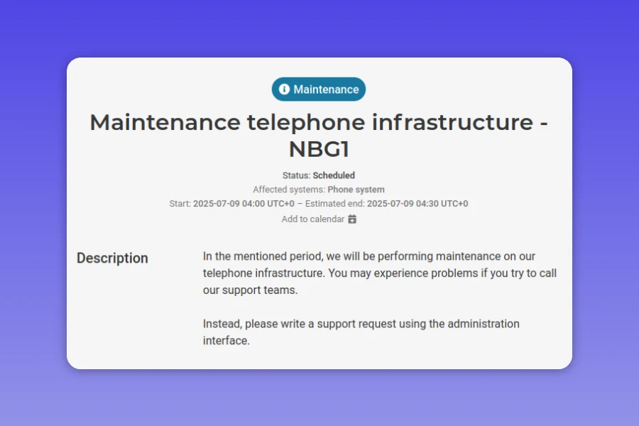 Scheduled Maintenance