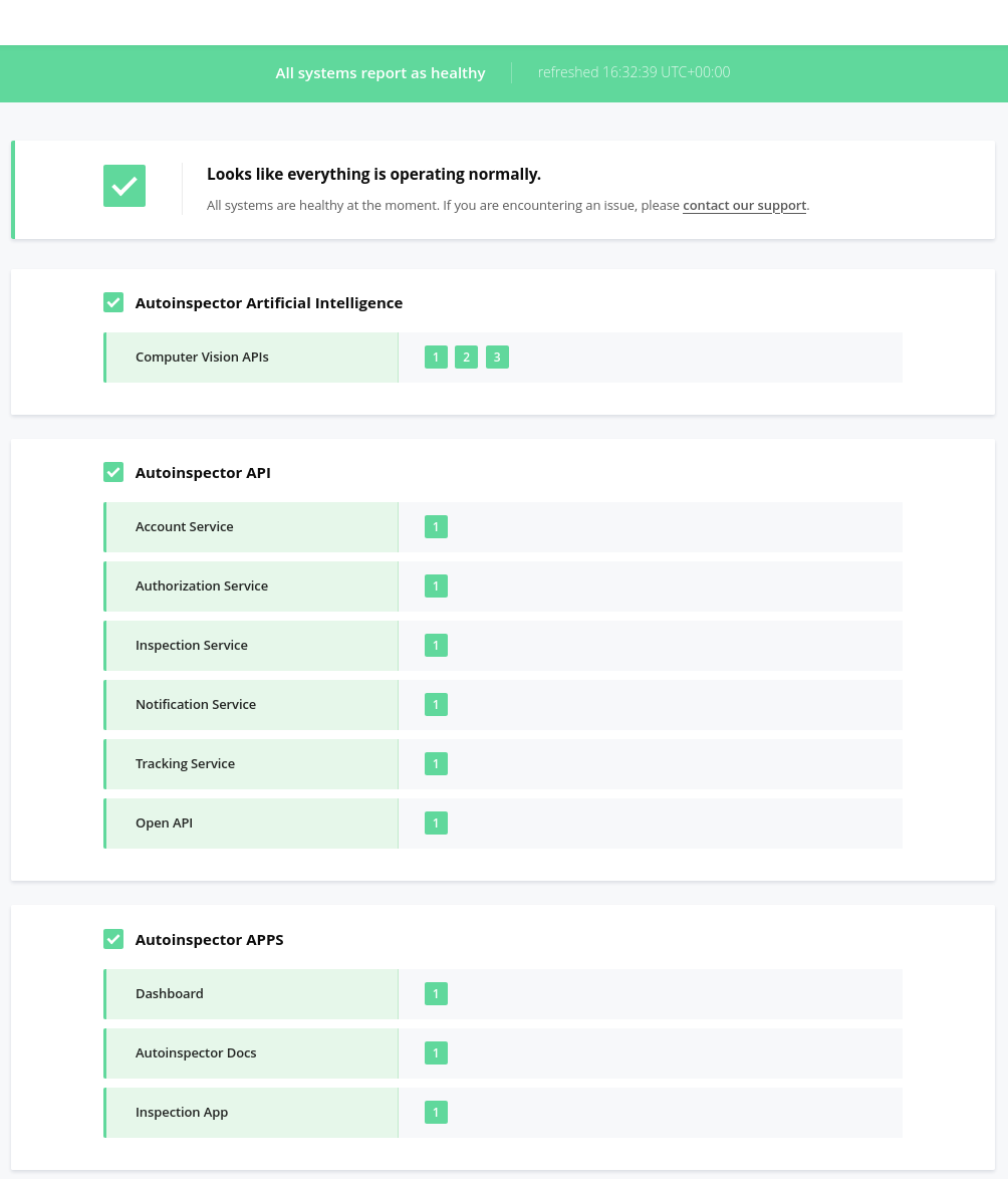 Autoinspector Status Page